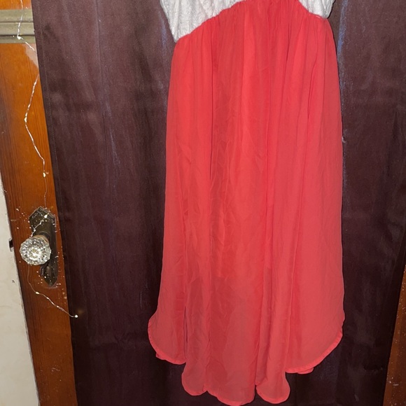 Small Daytrip High Low Dress Pink & Cream - Picture 5 of 6